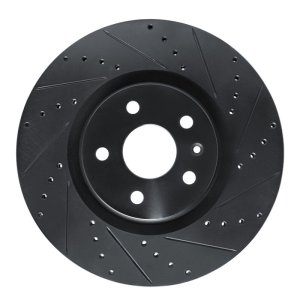 Buick Regal Brake Rotor (1) - Front Right - R1 Concepts - Drilled & Slotted - Black - `13-`19